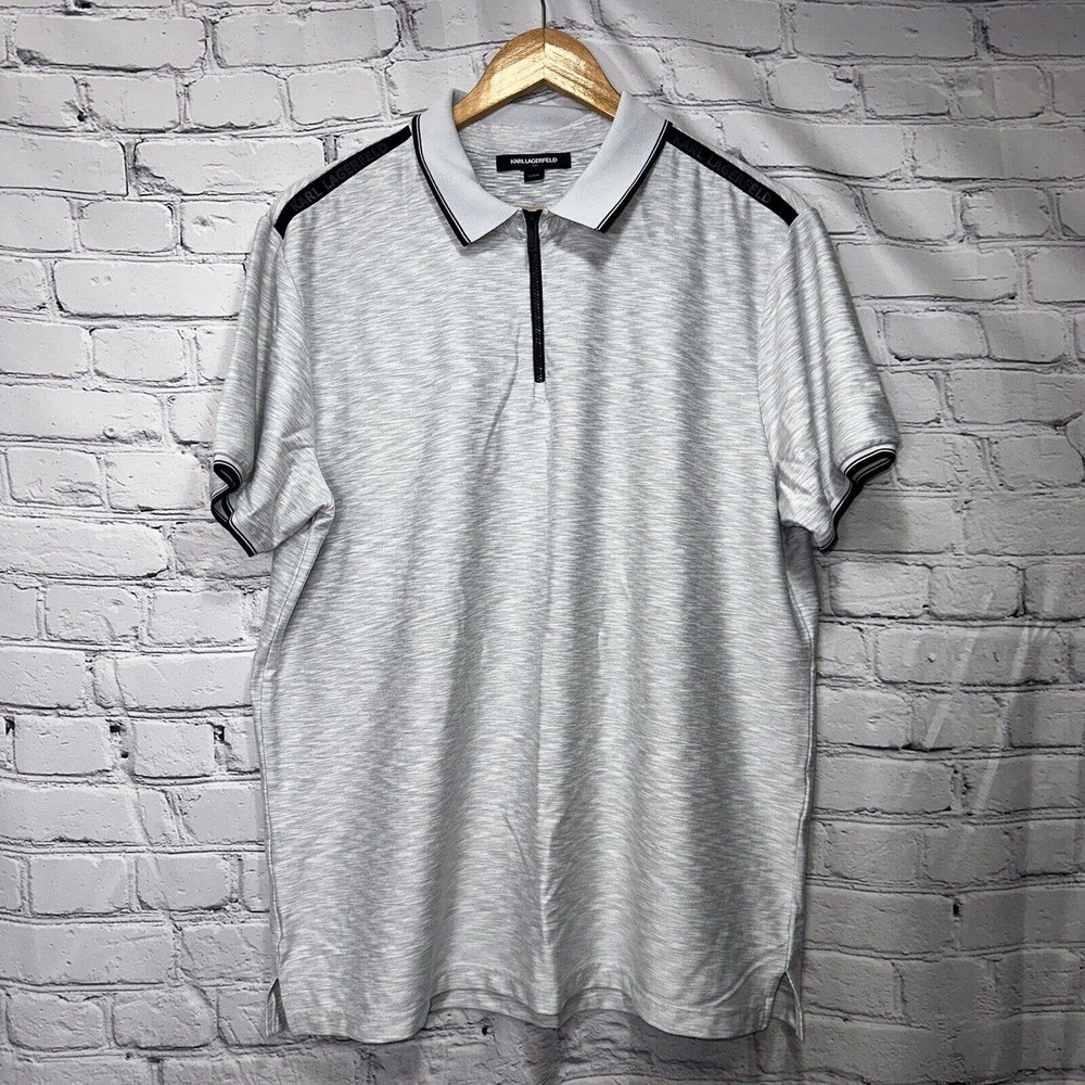Karl Lagerfeld Men’s Gray Polo Shirt Size Large